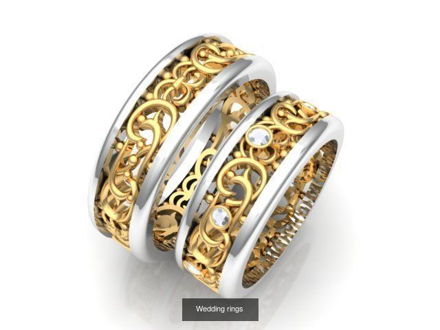 Couple Band Ring 36 model 3D Model Collection_7