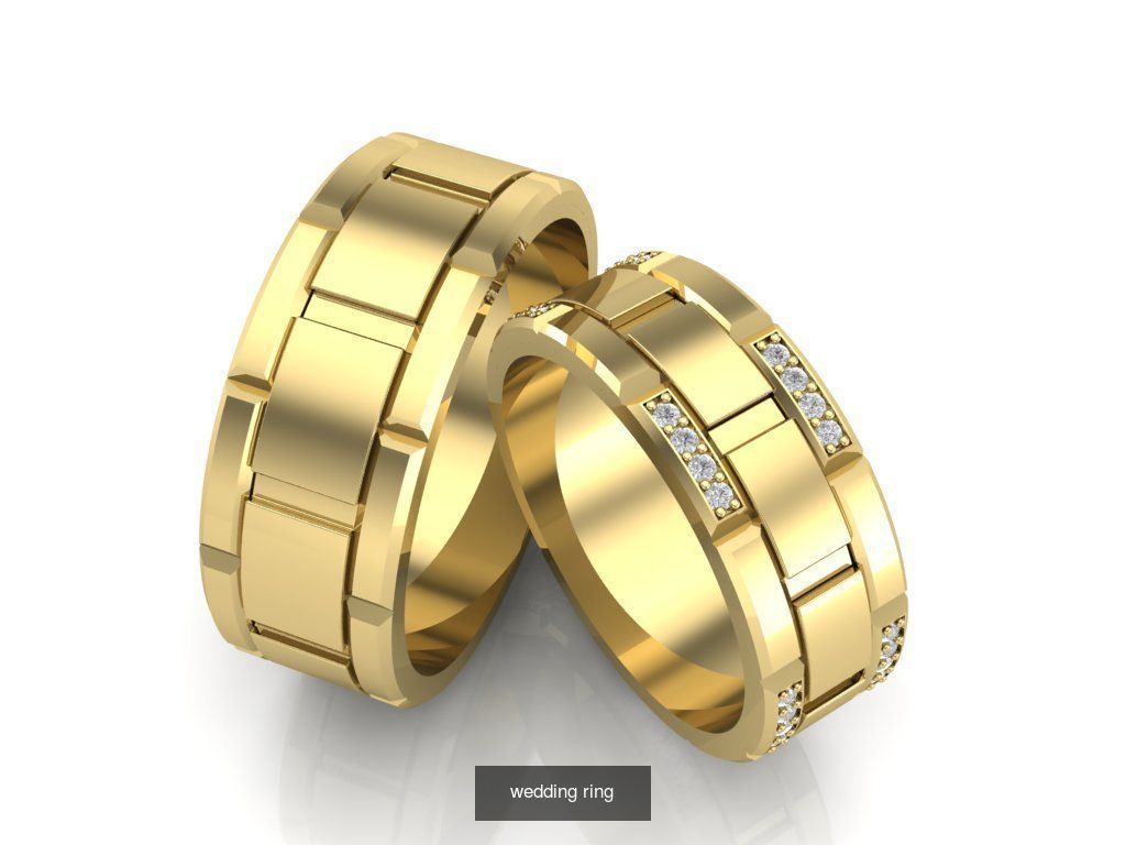 Couple Band Ring 36 model 3D Model Collection_20