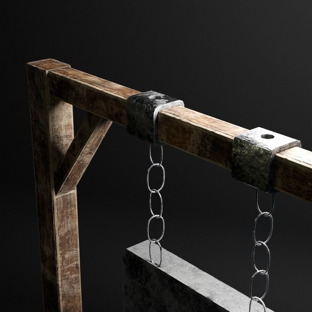 Old Wooden Sign Low-poly 3D model_4