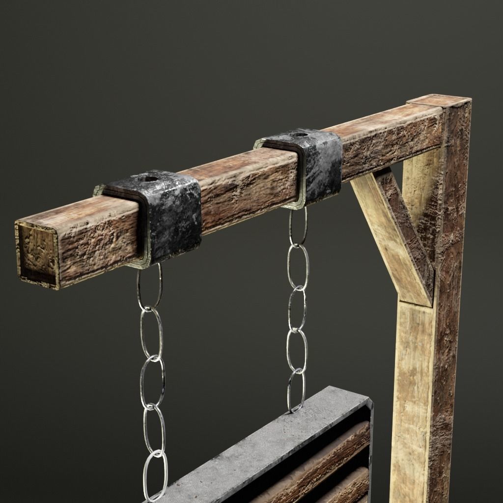 Old Wooden Sign Low-poly 3D model_2