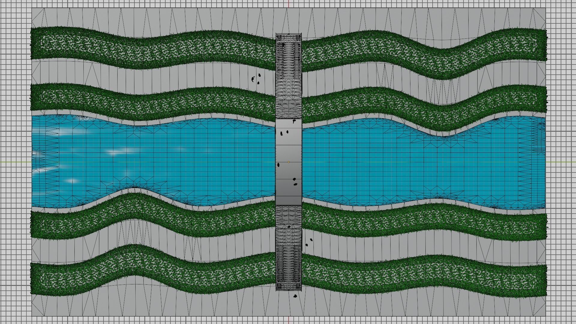 Organic Mesh Pedestrians Bridge 3D model_39