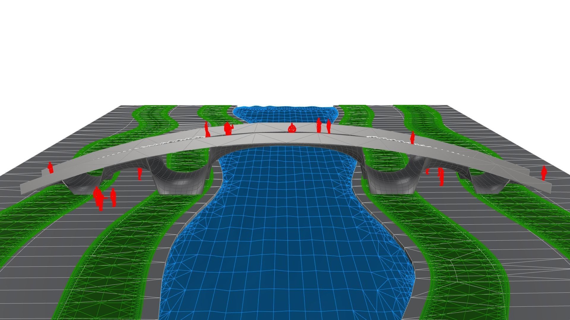 Organic Mesh Pedestrians Bridge 3D model_47