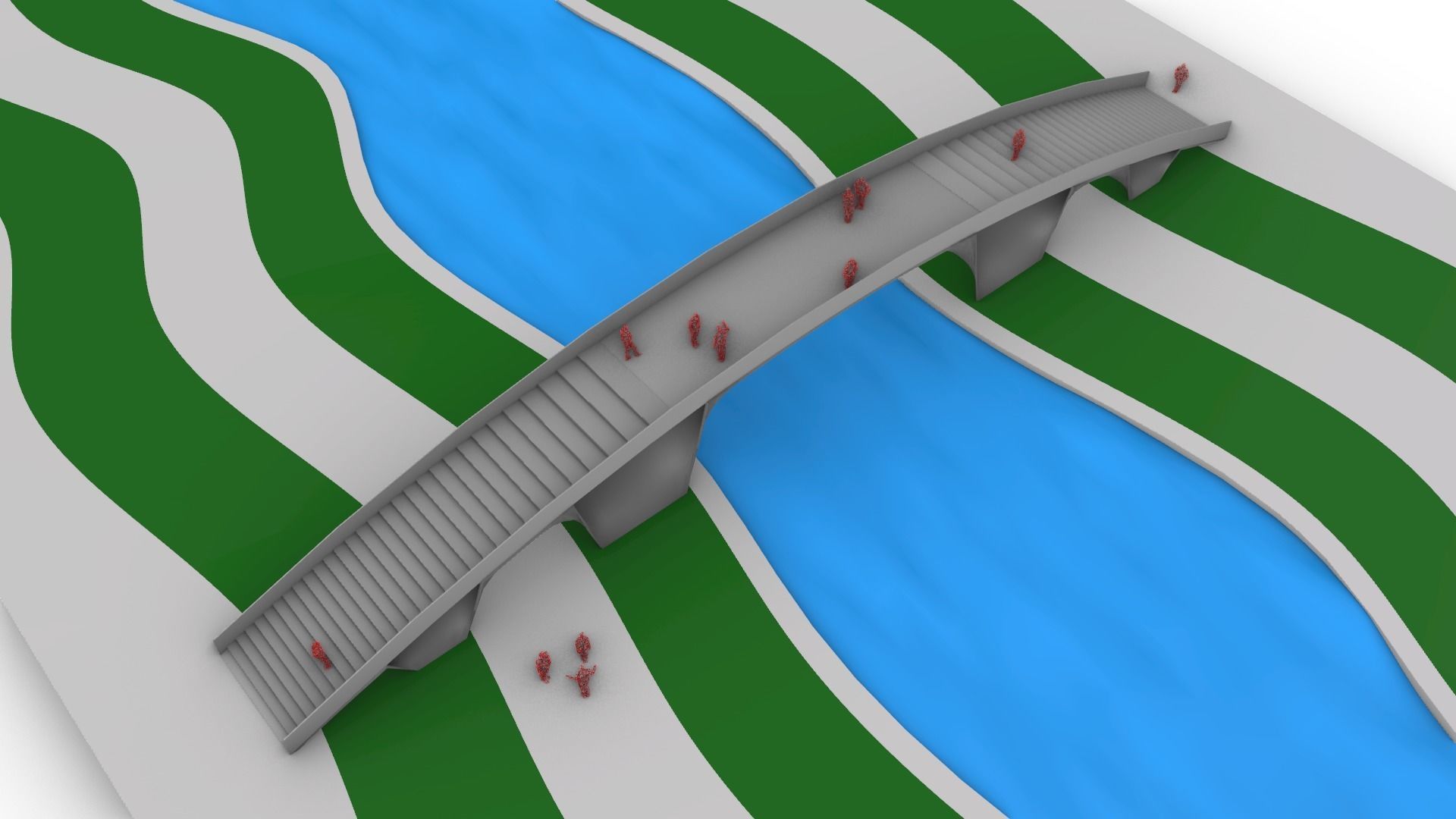 Organic Mesh Pedestrians Bridge 3D model_42