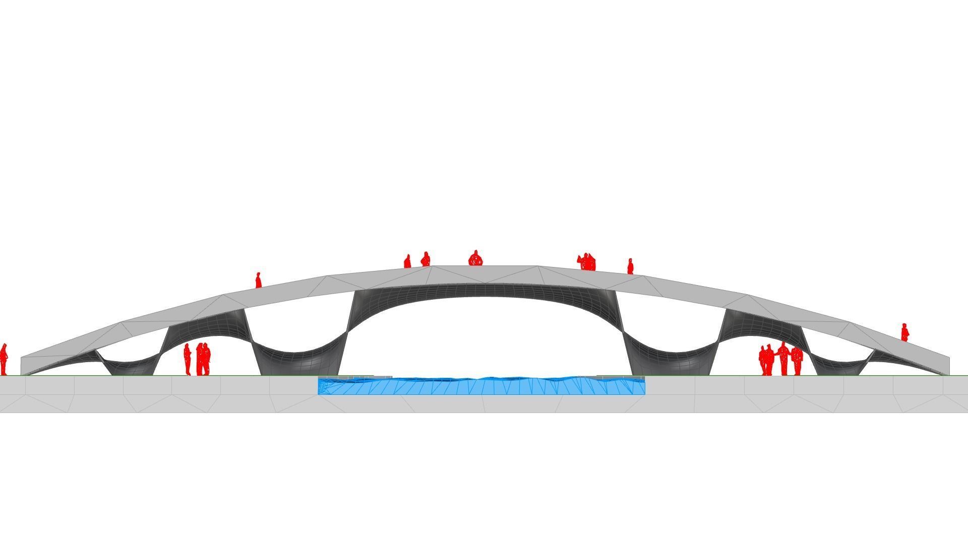 Organic Mesh Pedestrians Bridge 3D model_57