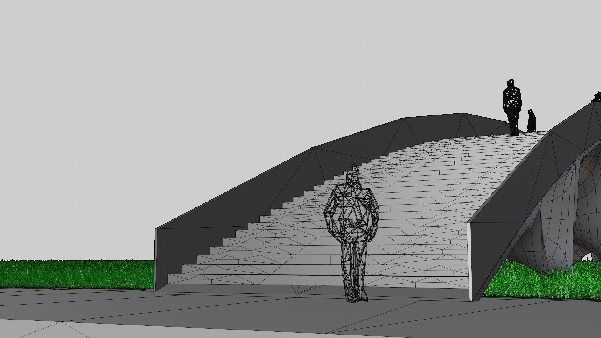 Organic Mesh Pedestrians Bridge 3D model_19