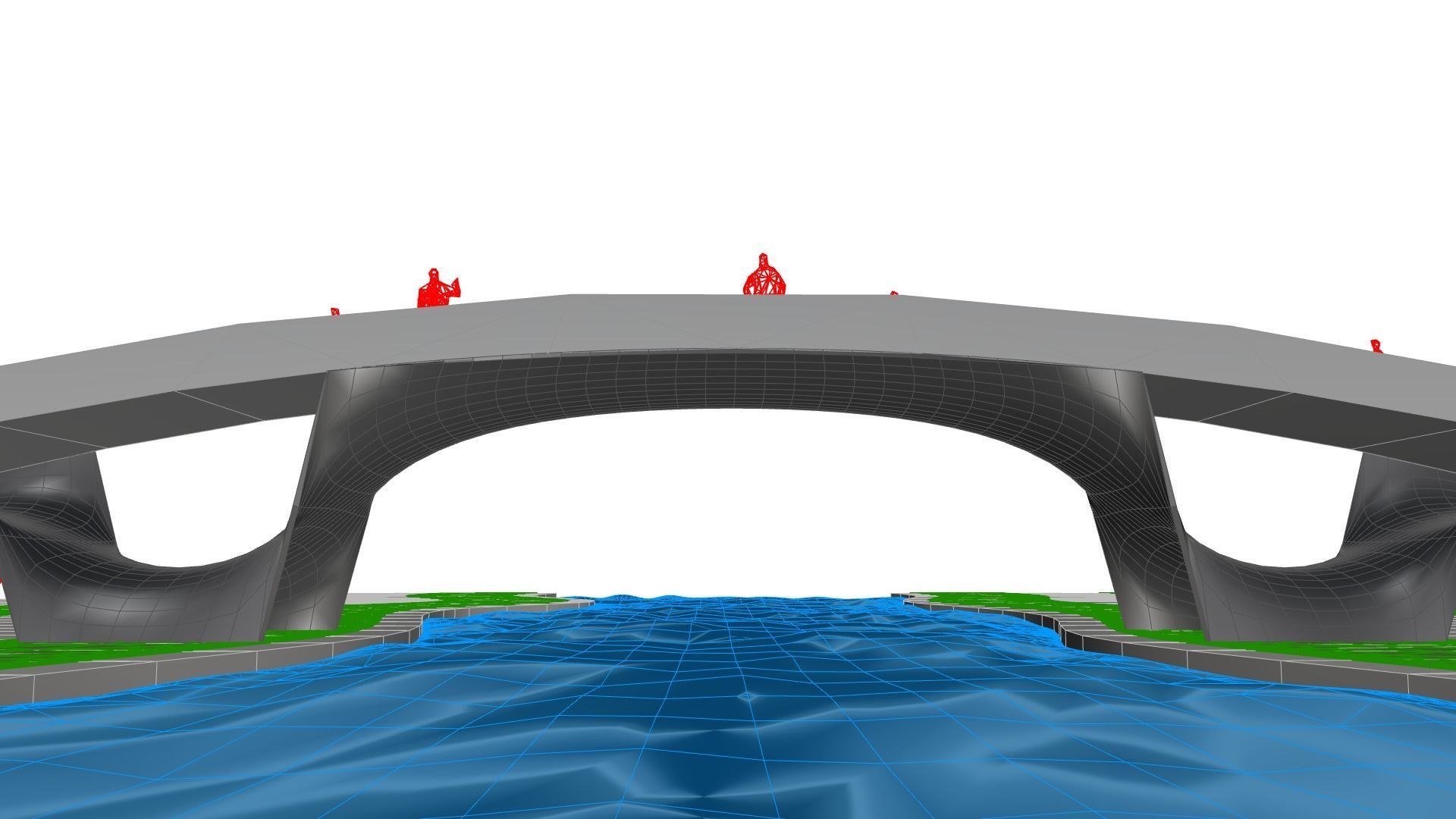 Organic Mesh Pedestrians Bridge 3D model_55