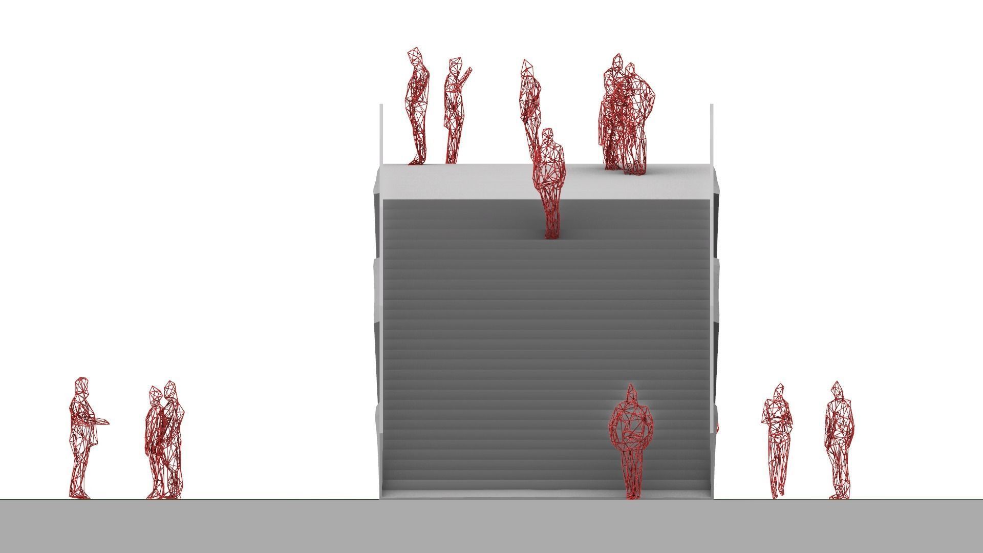 Organic Mesh Pedestrians Bridge 3D model_60