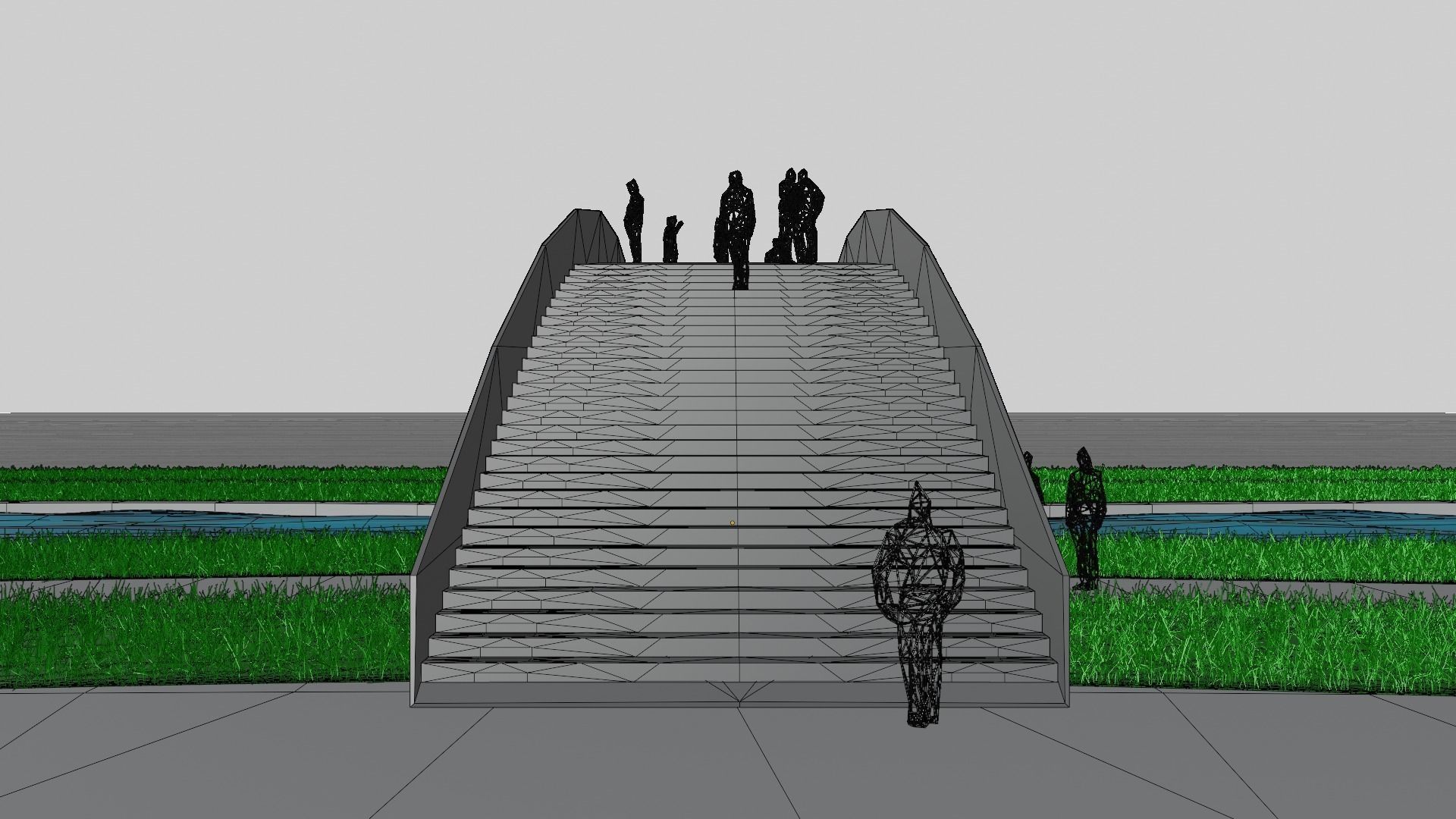 Organic Mesh Pedestrians Bridge 3D model_41