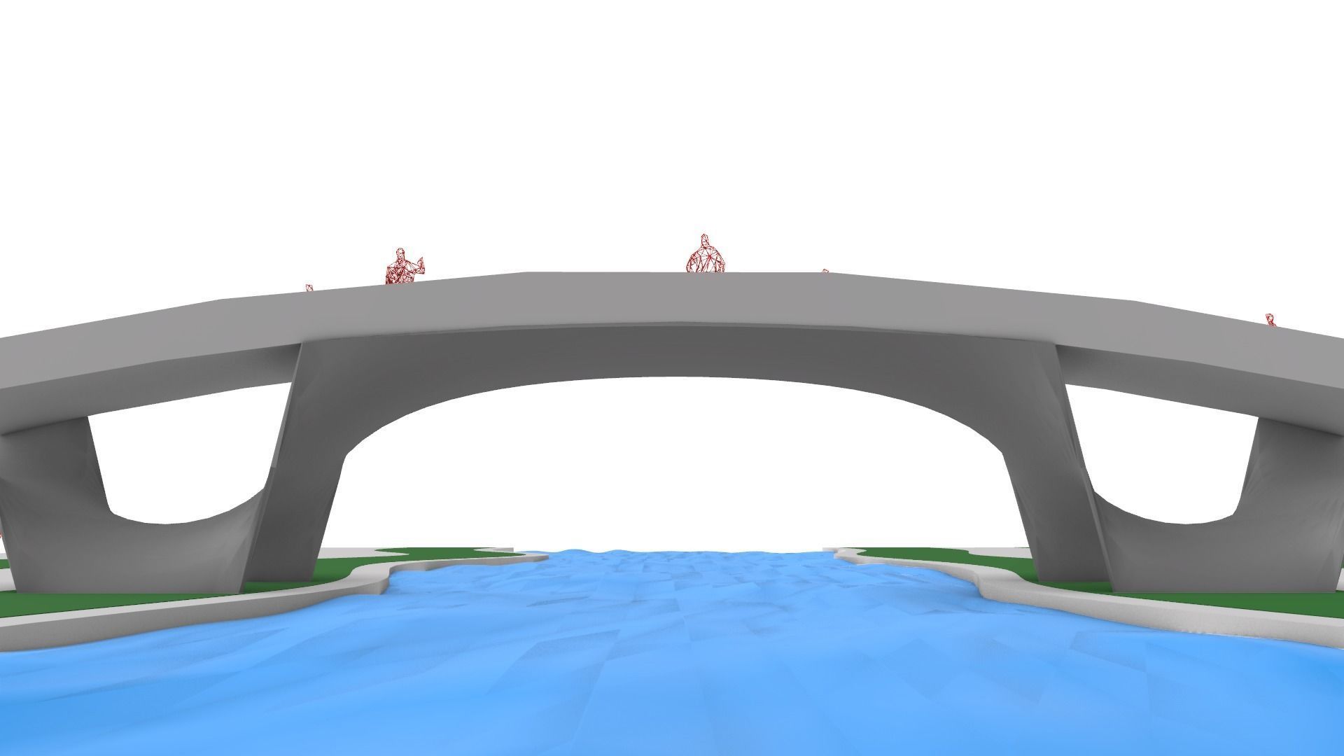Organic Mesh Pedestrians Bridge 3D model_54