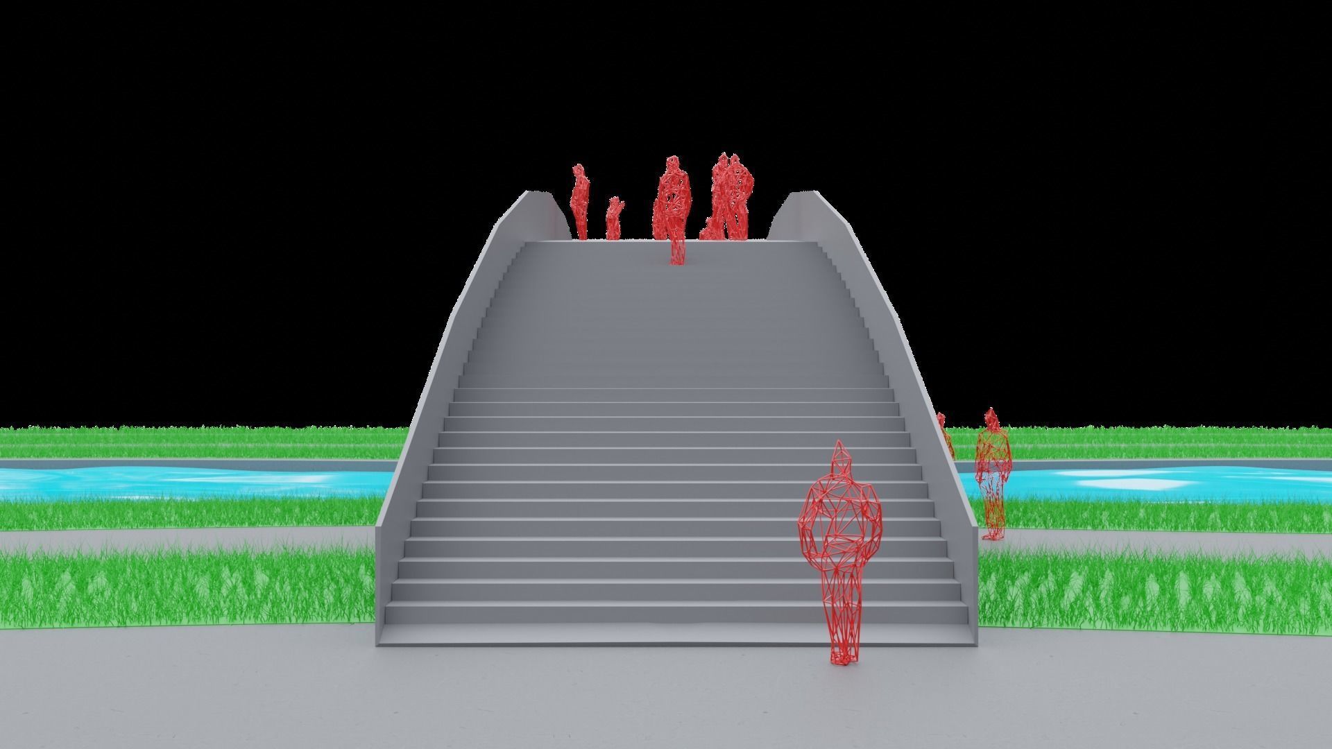Organic Mesh Pedestrians Bridge 3D model_40