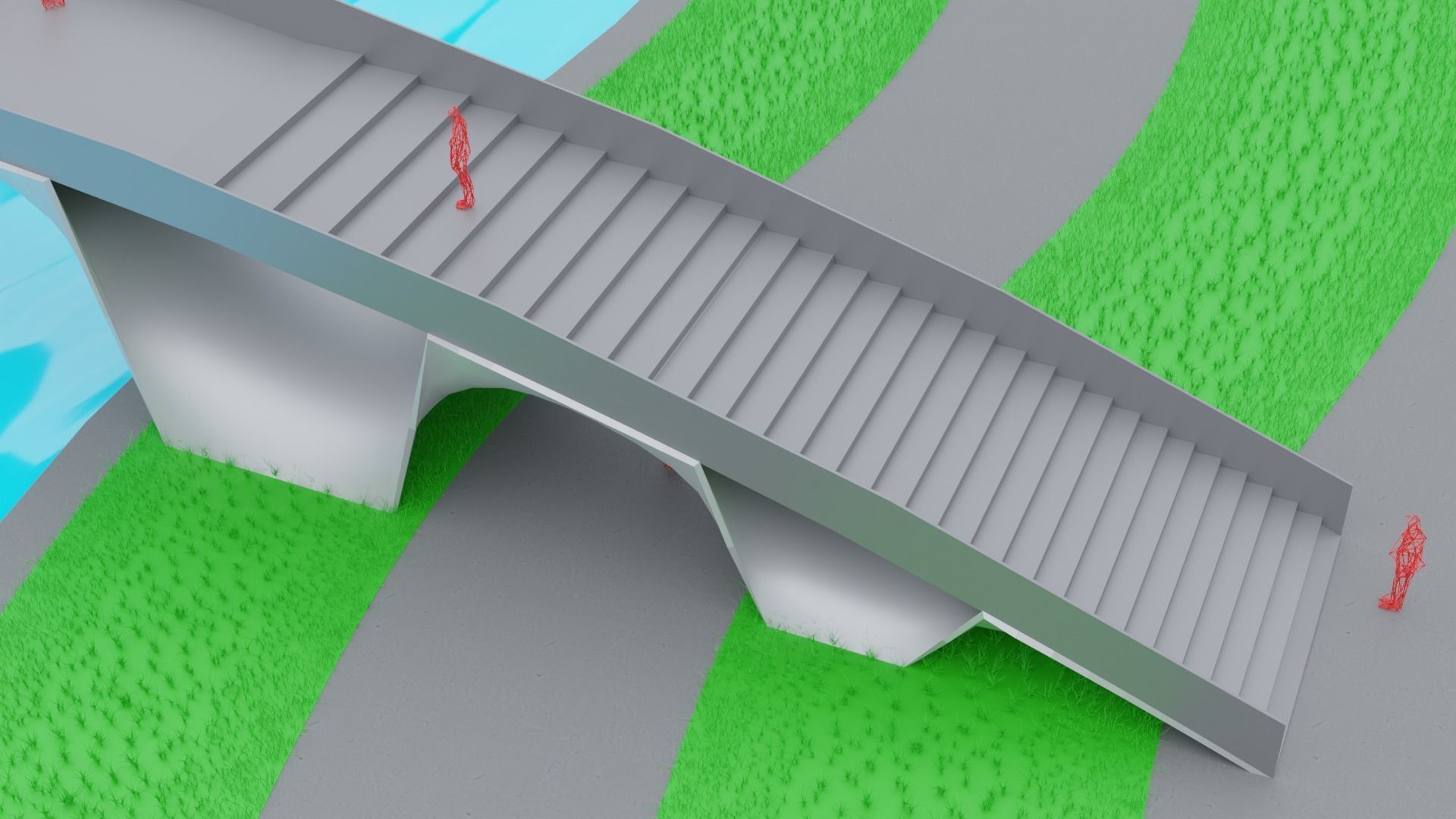 Organic Mesh Pedestrians Bridge 3D model_12