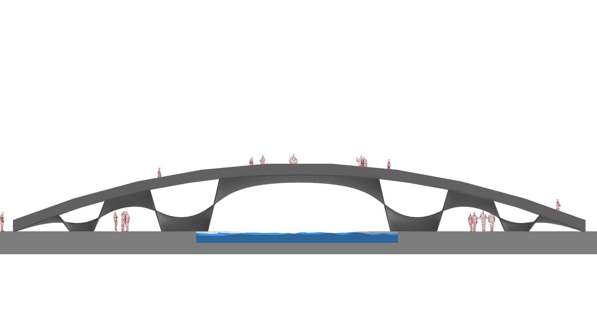 Organic Mesh Pedestrians Bridge 3D model_56