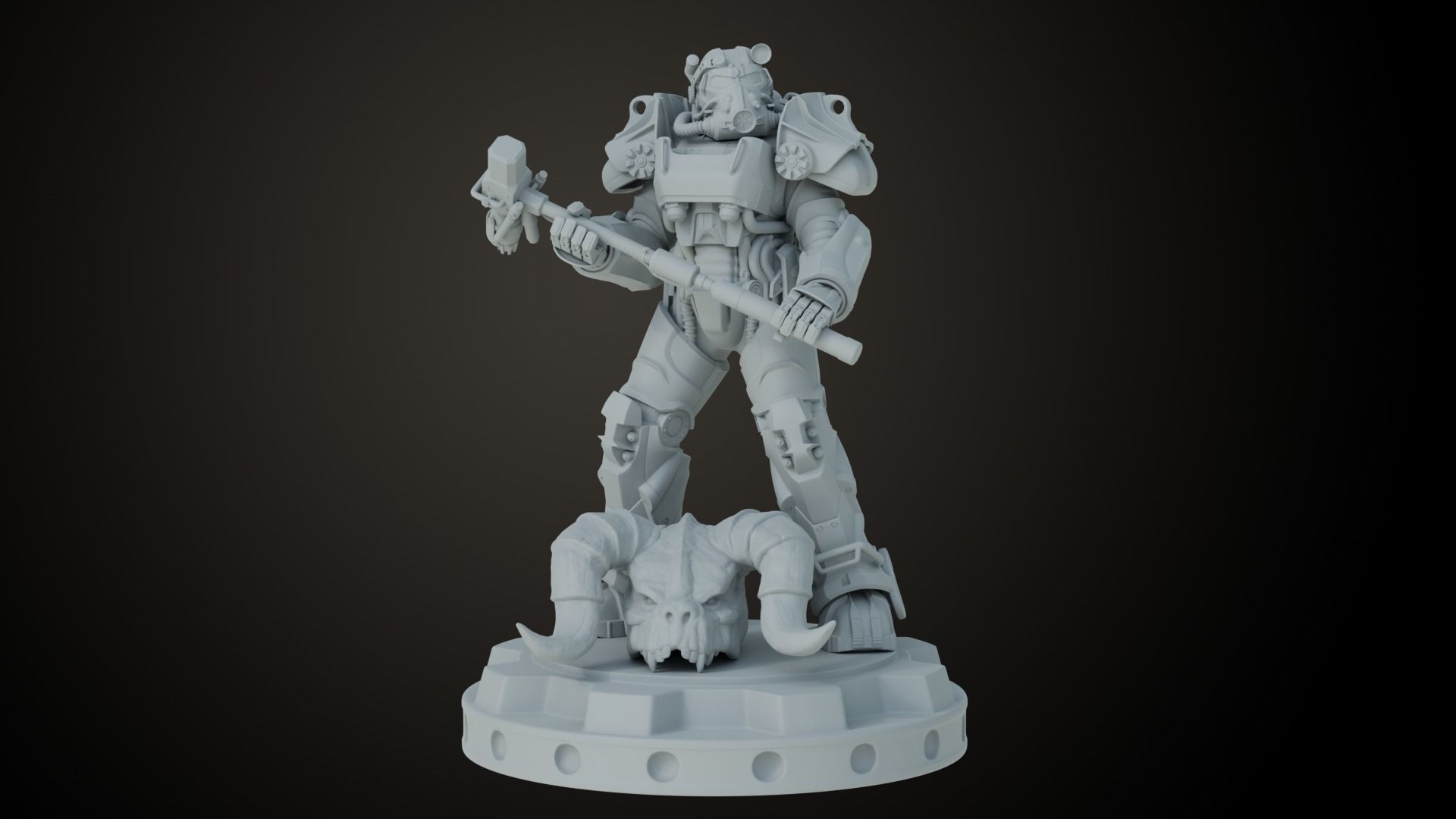 Fallout T60 Battle Pose 3D print model_9