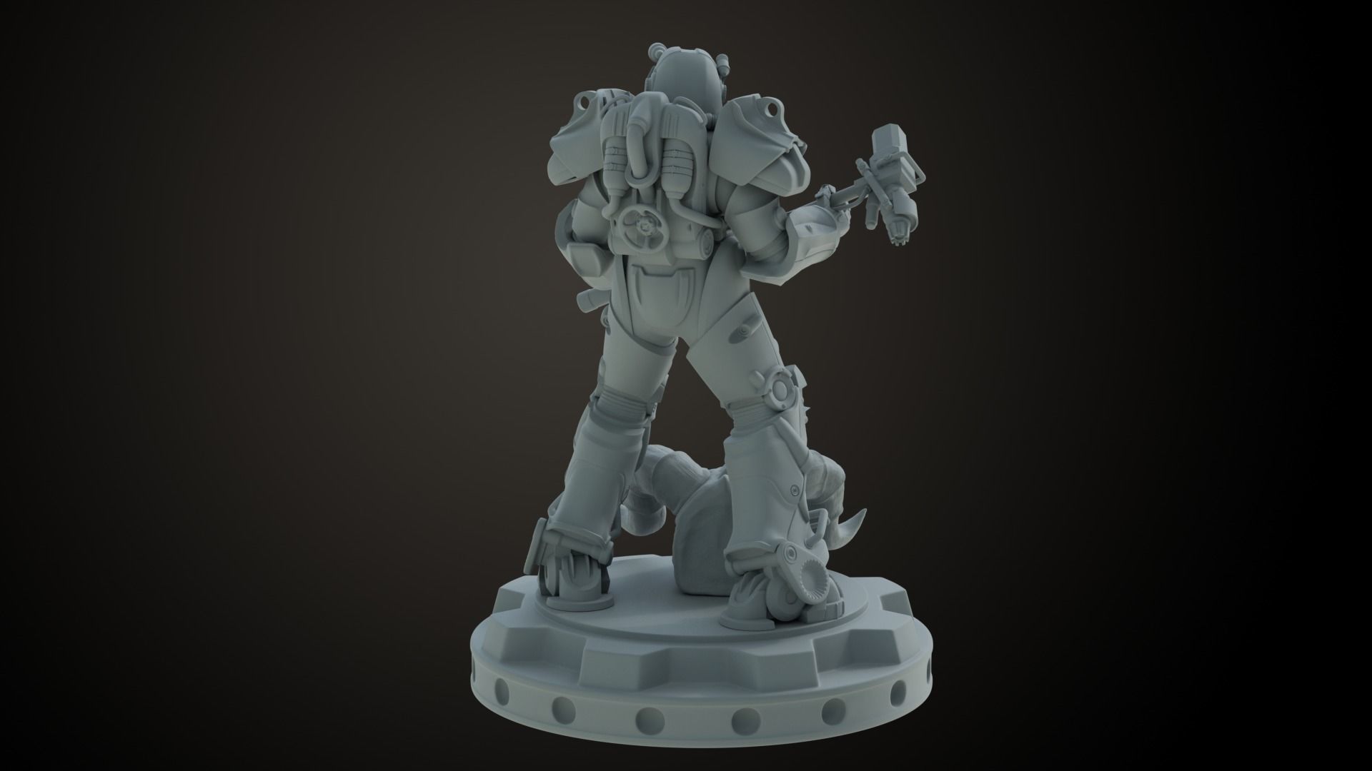 Fallout T60 Battle Pose 3D print model_11