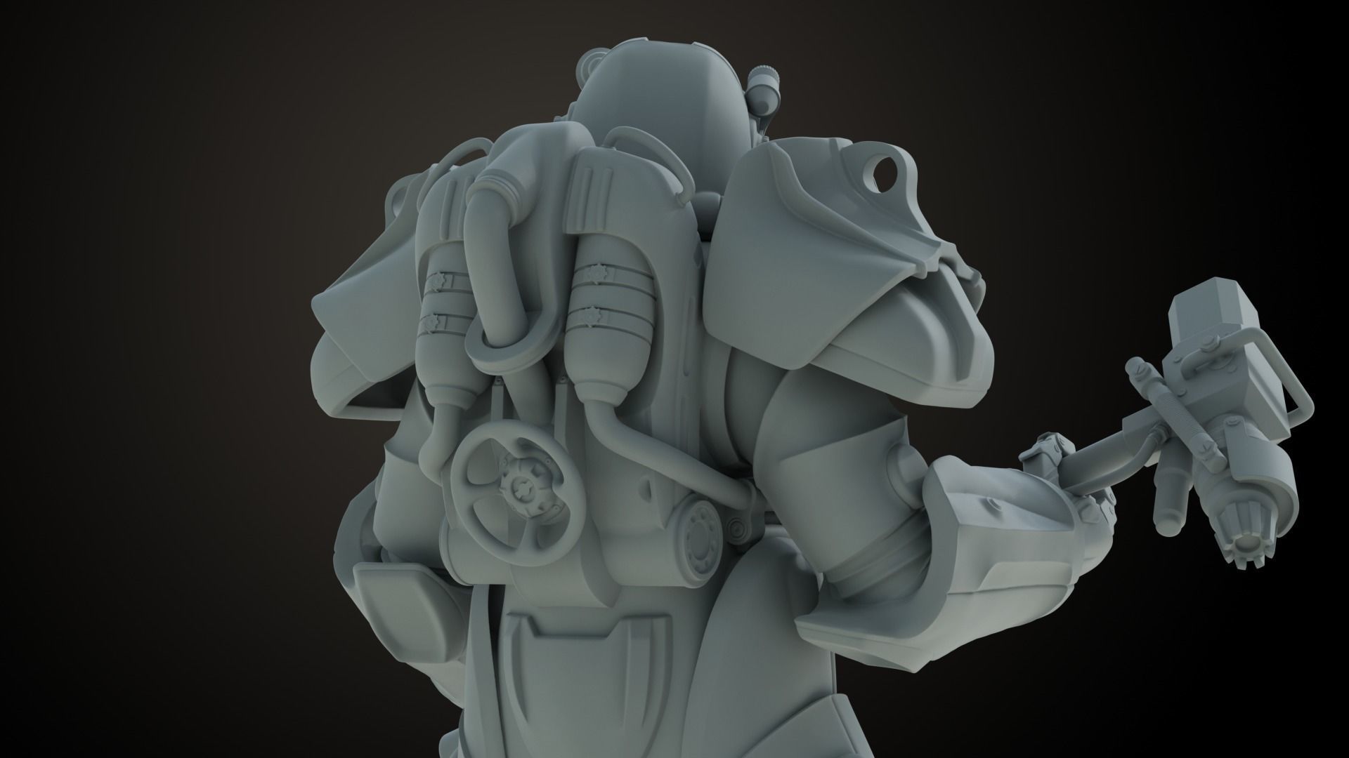 Fallout T60 Battle Pose 3D print model_8