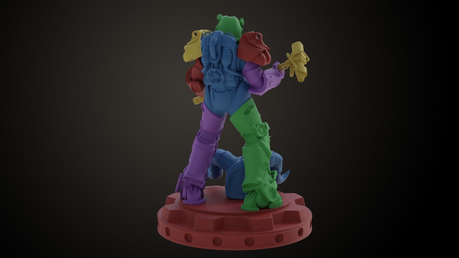 Fallout T60 Battle Pose 3D print model_18