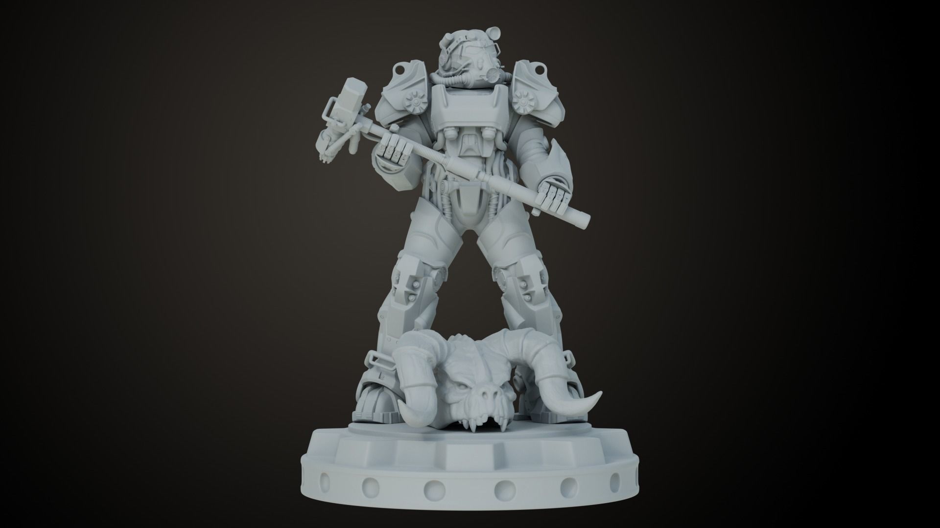 Fallout T60 Battle Pose 3D print model_12