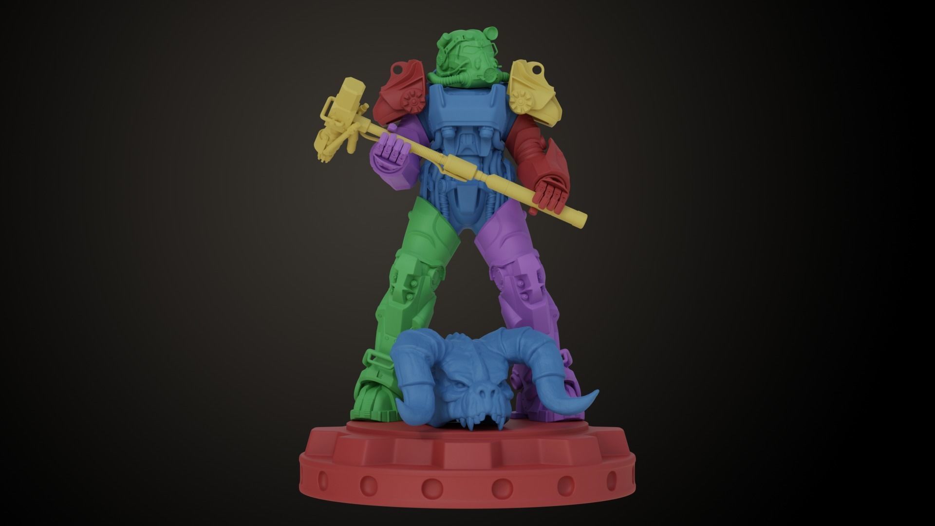 Fallout T60 Battle Pose 3D print model_19