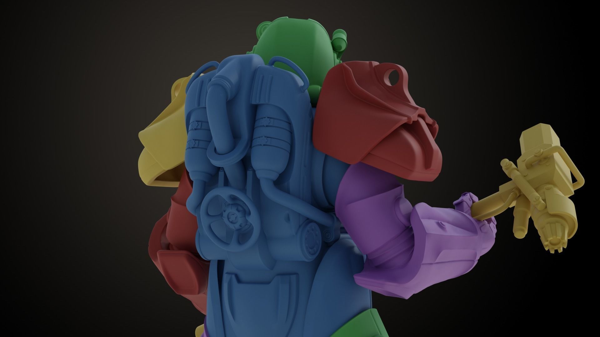 Fallout T60 Battle Pose 3D print model_15