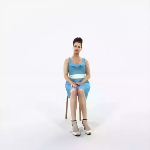 Yearn 22H Listening Sitting Casual Woman Low-poly 3D model