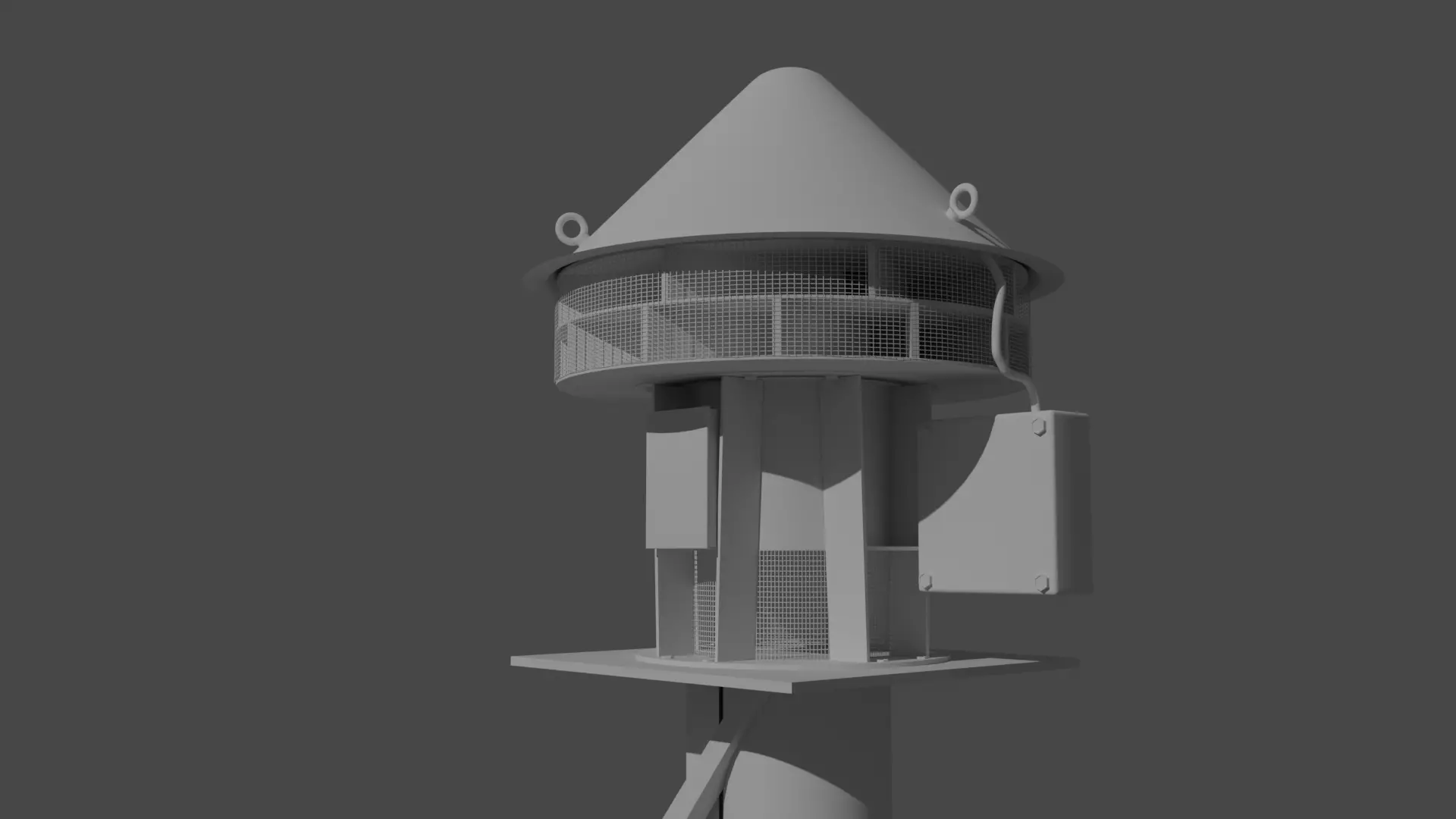 Alerting Communicators Of America Cyclone 125 Tornado Siren 3D model_0