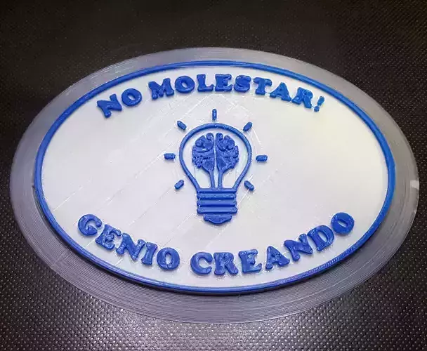 Cartel NO MOLESTAR GENIO CREANDO 3D print model
