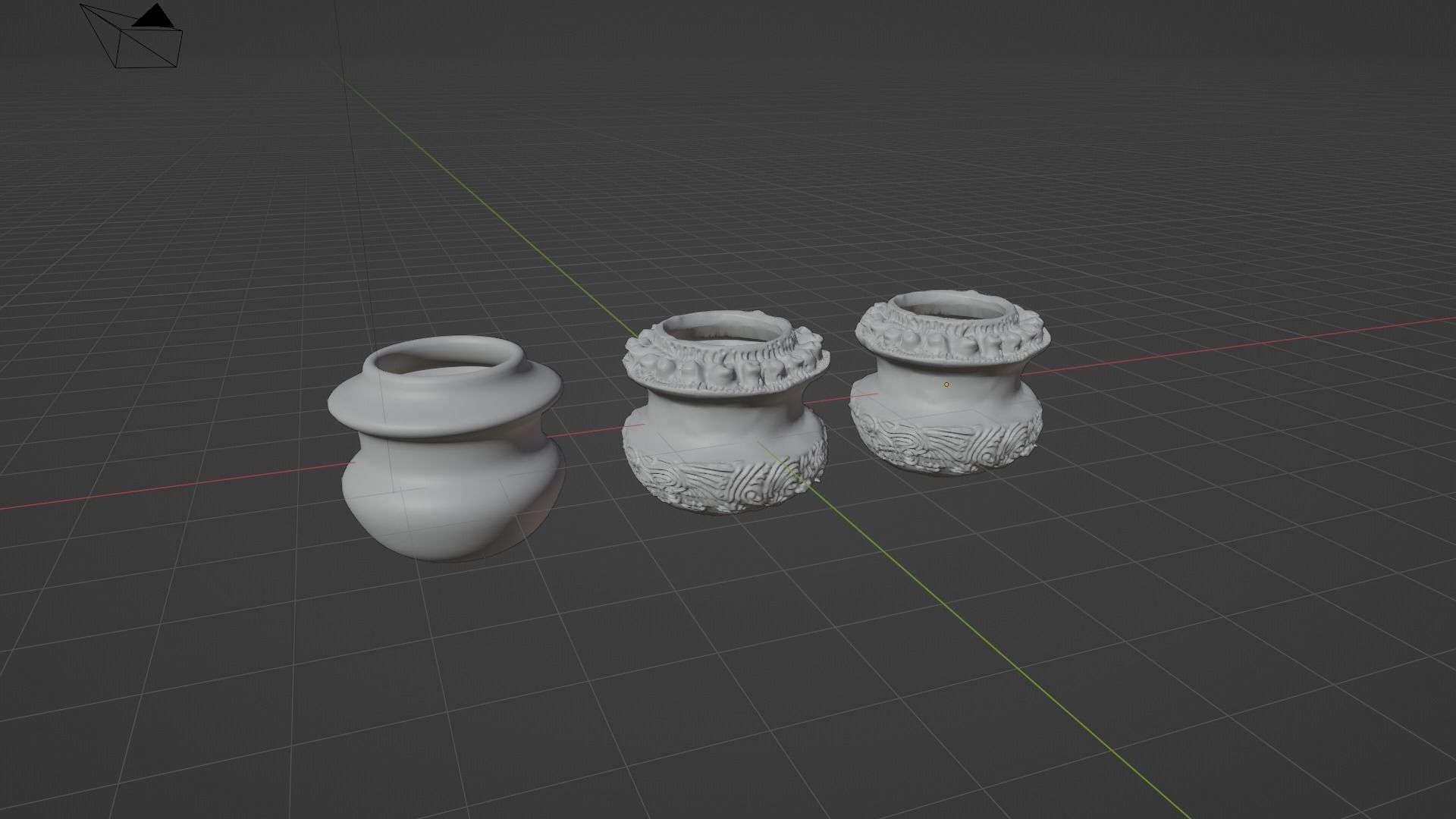 3D Antique Terracotta Vases Set 3D model_12