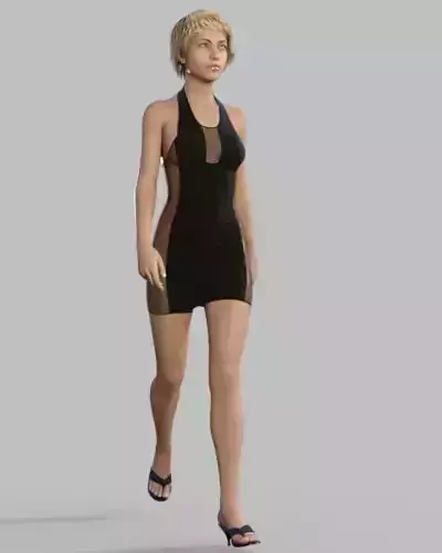 Short Dress with Mesh Sides