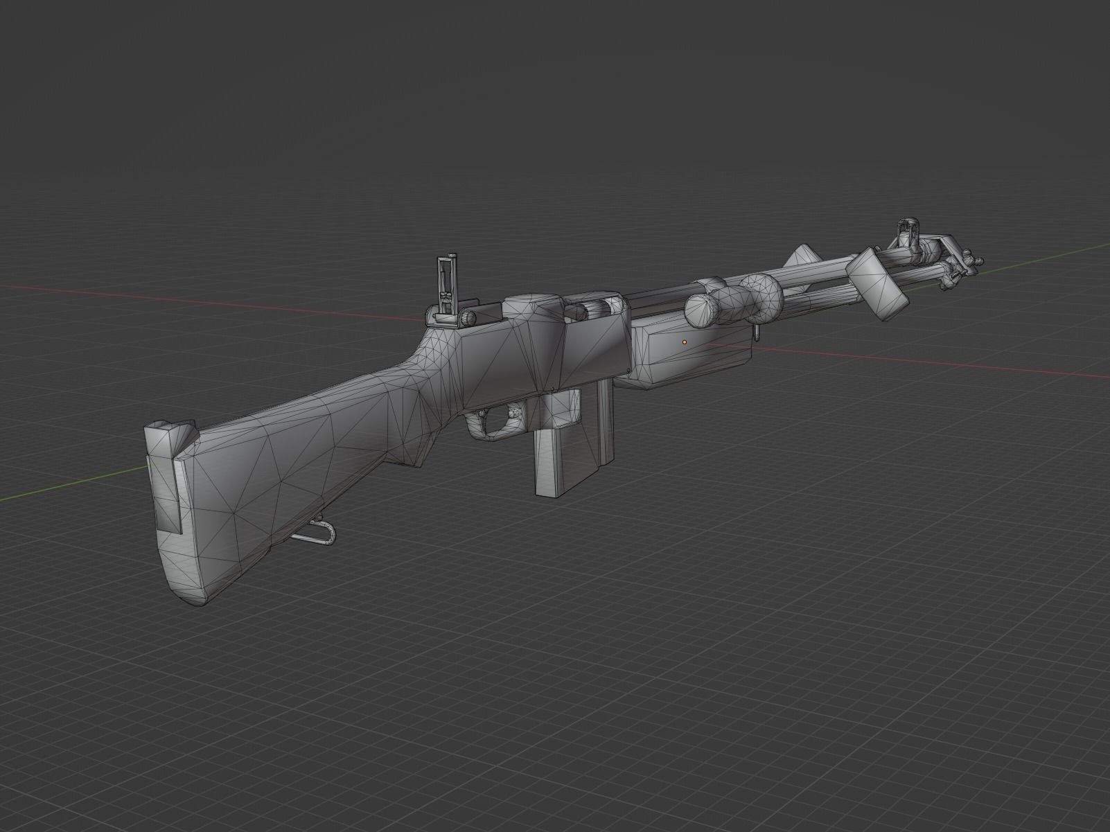 BAR M1918 A2 Low-poly 3D model_4