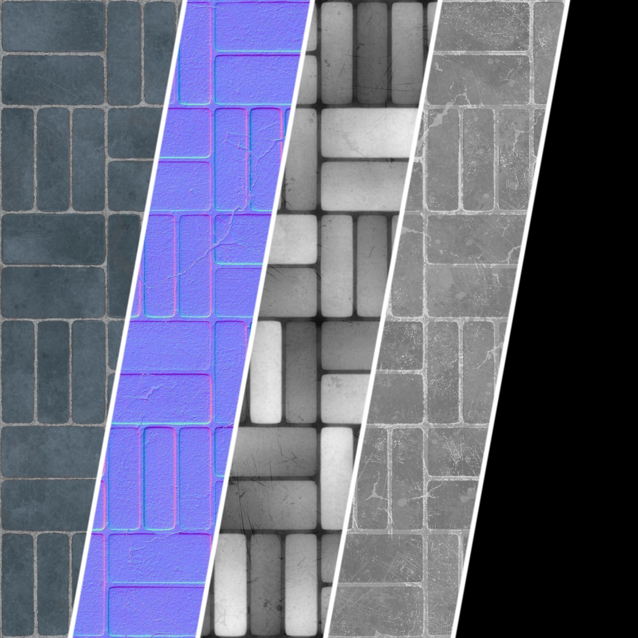 Pavement Materials 54- Stone Paving Sbsar Pbr 4k Seamless Texture_3