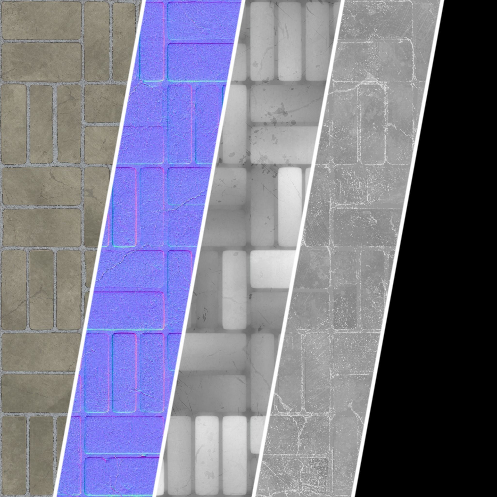 Pavement Materials 54- Stone Paving Sbsar Pbr 4k Seamless Texture_6