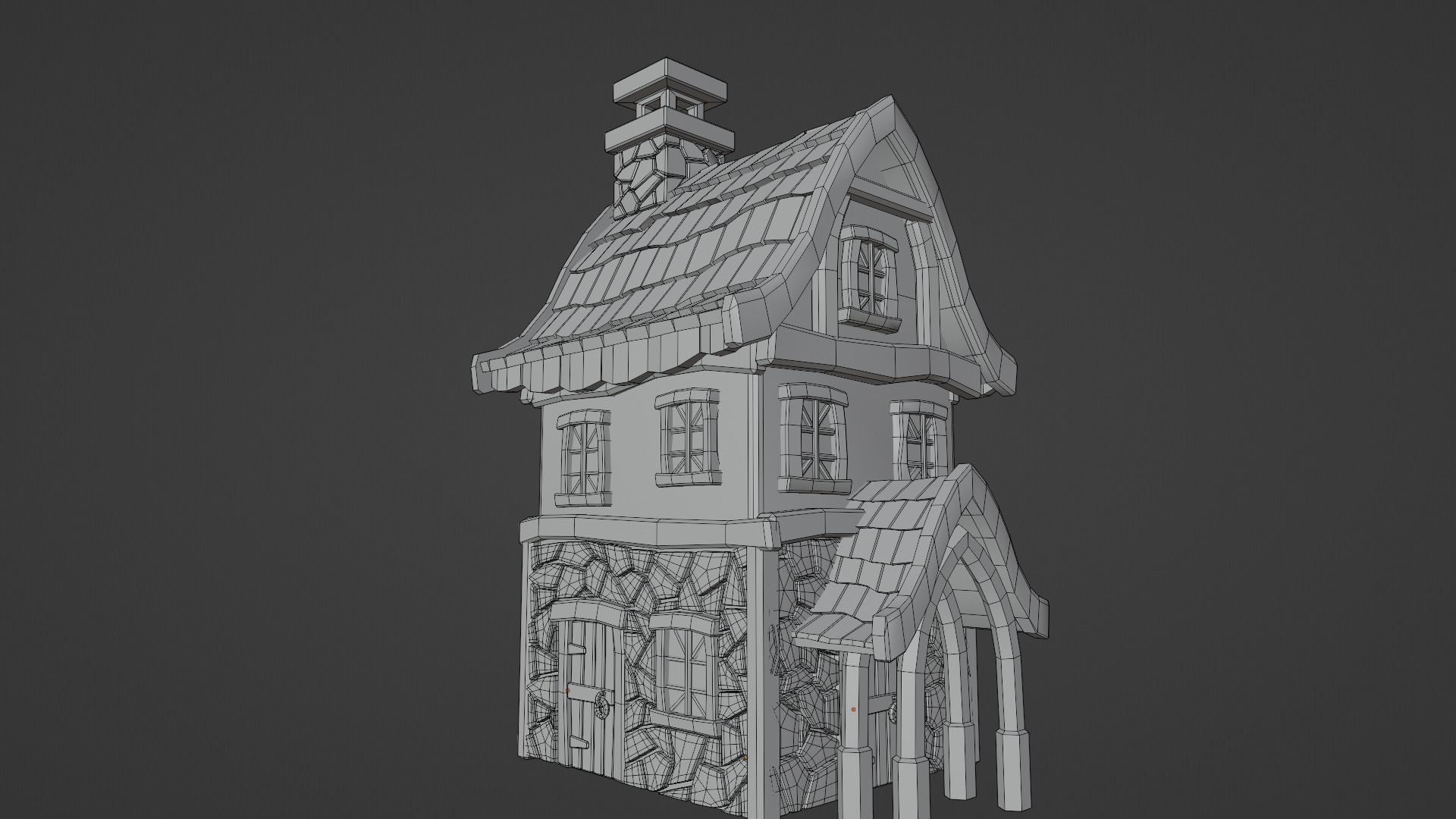 Cartoon House 4 3D model_11