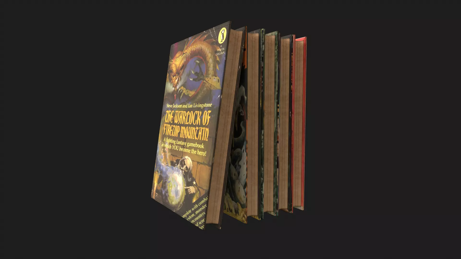 Pulp Fantasy and Mystery Book Collection Low-poly 3D model_0