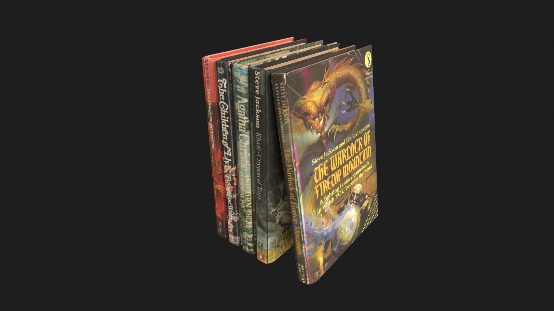 Pulp Fantasy and Mystery Book Collection Low-poly 3D model_2