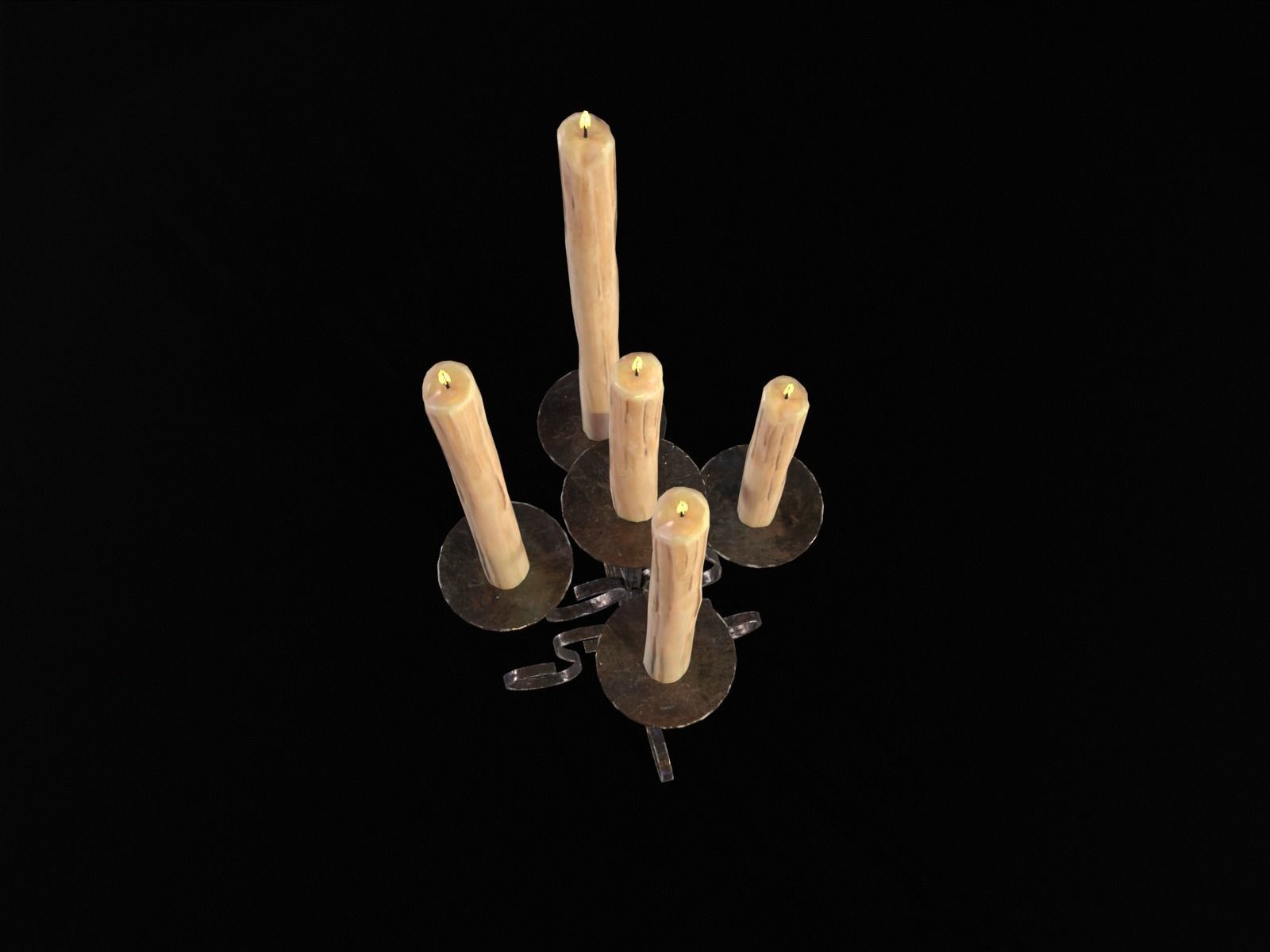 Elegant Iron Cased Five Point Candelabra Low-poly 3D model_16