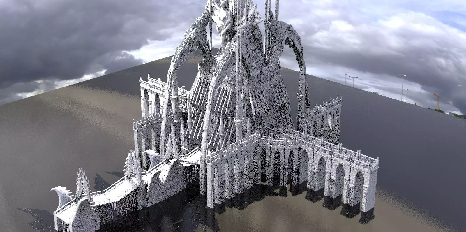 Crescent Cathedral exterior castle 3D model