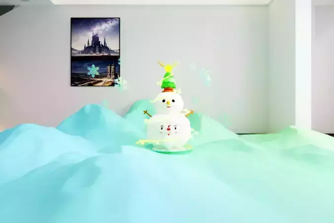 Modern Q-version snowman trendy Christmas 3D model