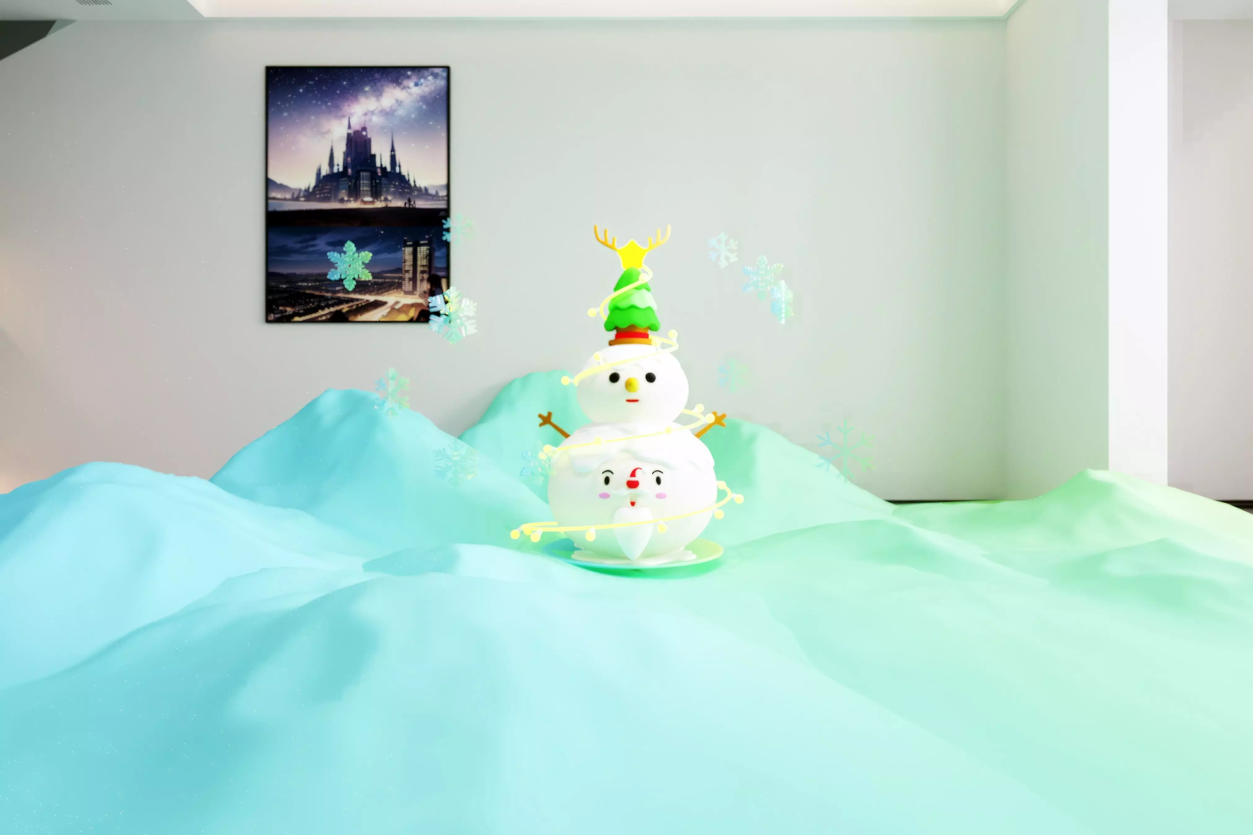 Modern Q-version snowman trendy Christmas 3D model_0