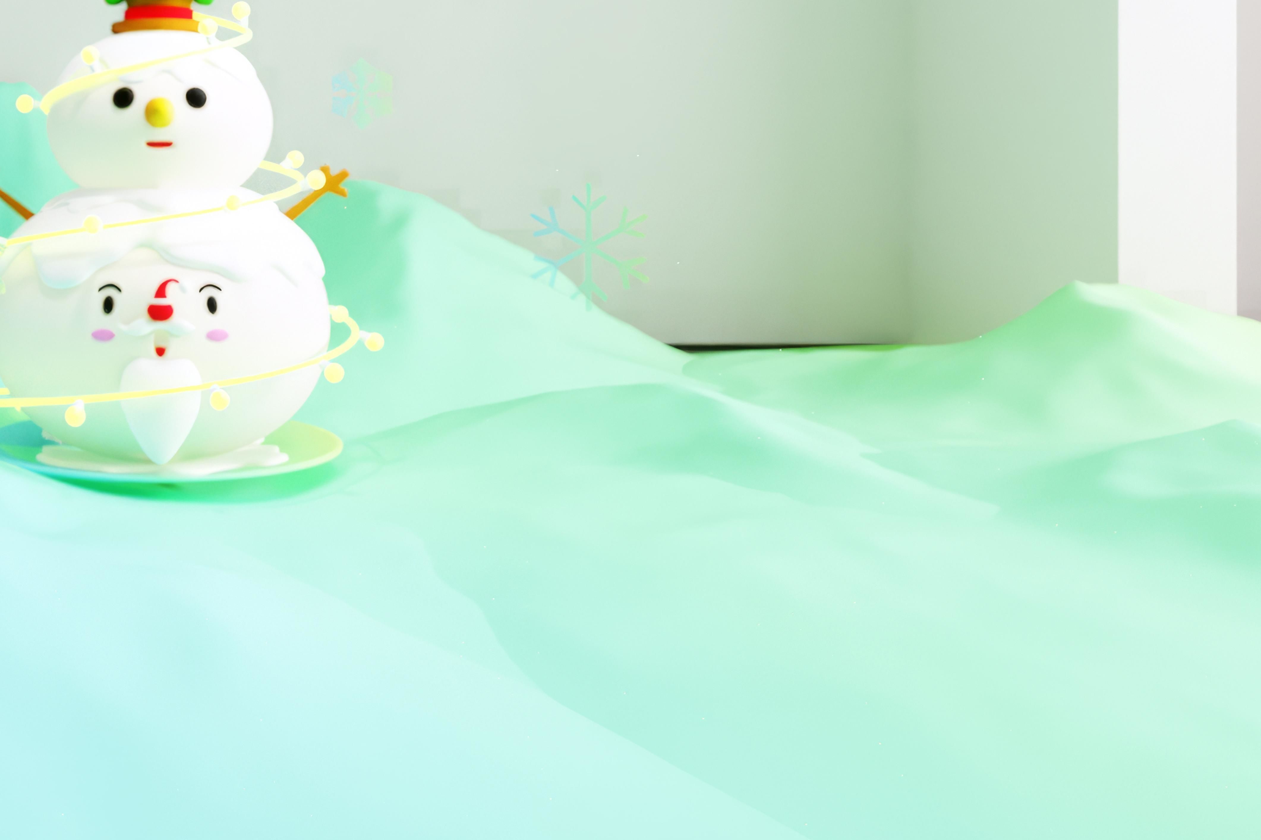 Modern Q-version snowman trendy Christmas 3D model_4