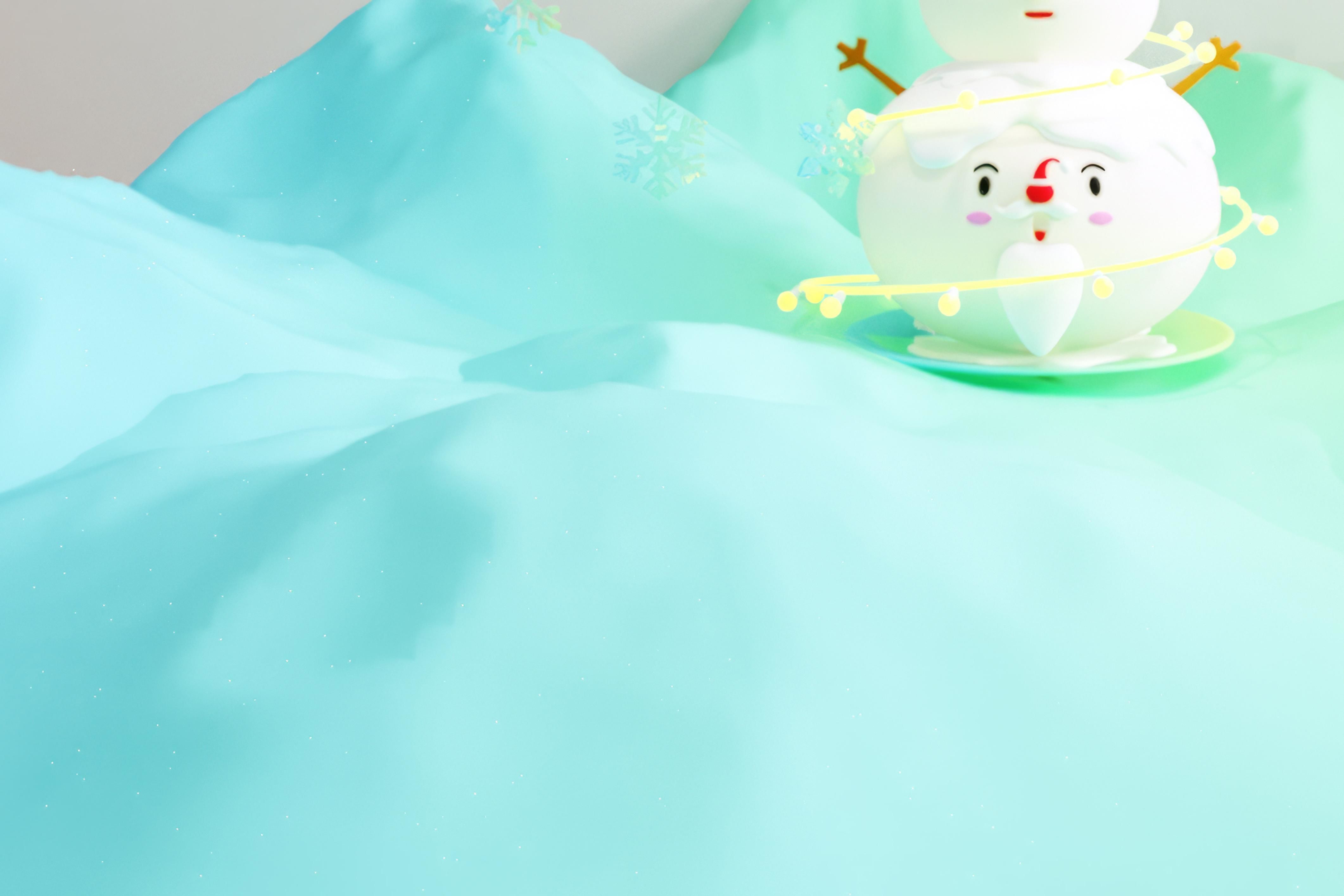 Modern Q-version snowman trendy Christmas 3D model_2
