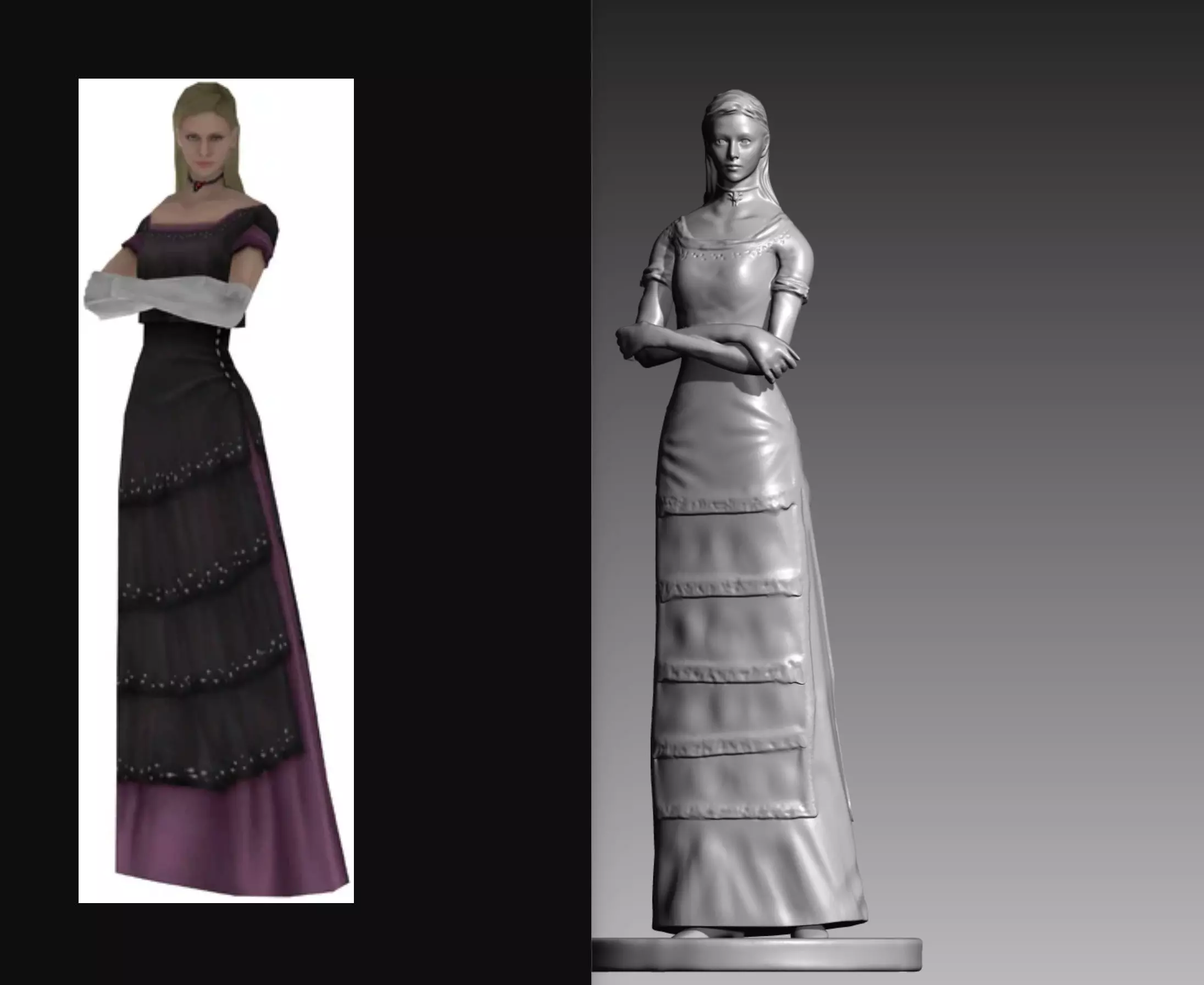 Alexia Ashford Resident Evil Code Veronica OBJ and STL 3D print model_0