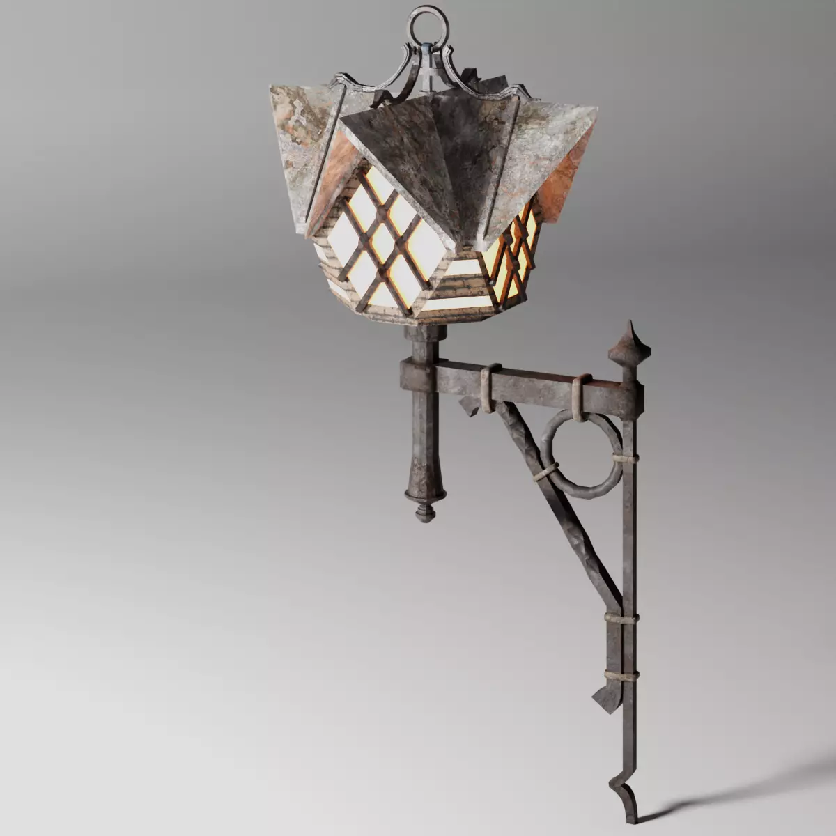 Streetlight Low-poly 3D model_0