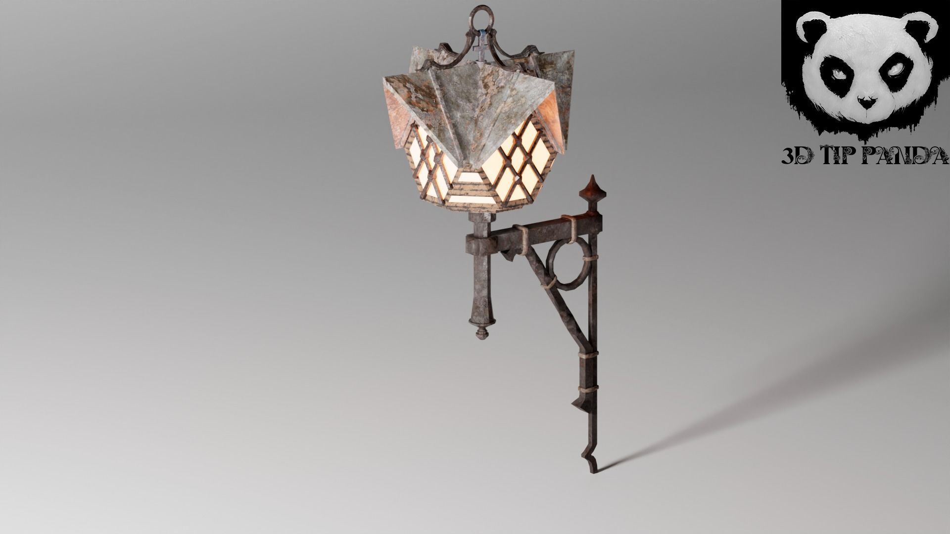 Streetlight Low-poly 3D model_5