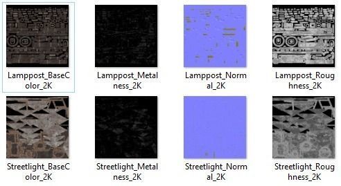 Streetlight Low-poly 3D model_13