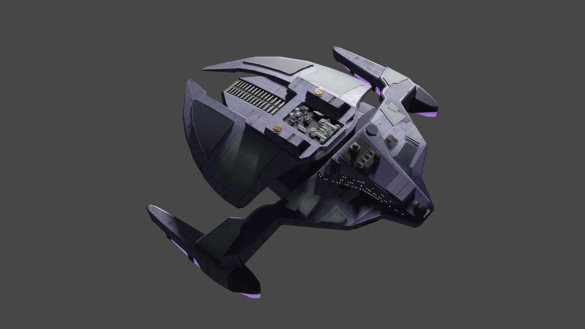 Star Trek JemHadar Fighter Starship Low-poly 3D model_6