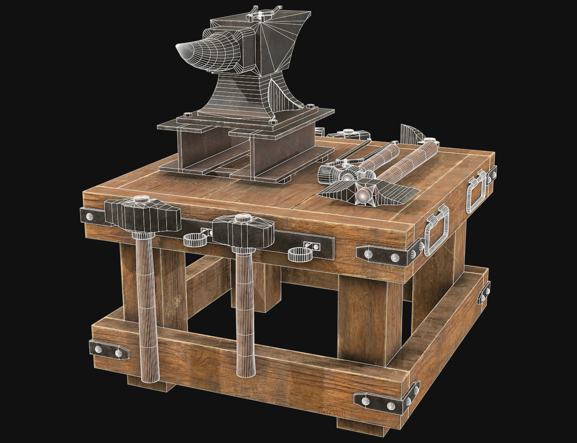 Anvil 3 Low-poly 3D model_7