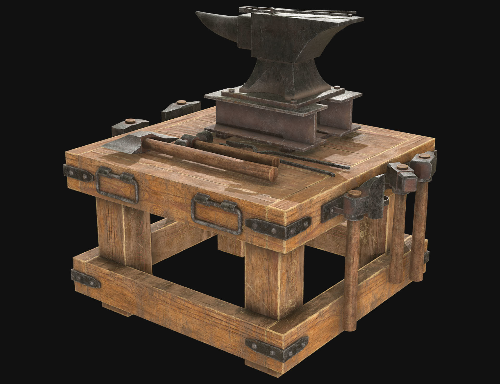 Anvil 3 Low-poly 3D model_4