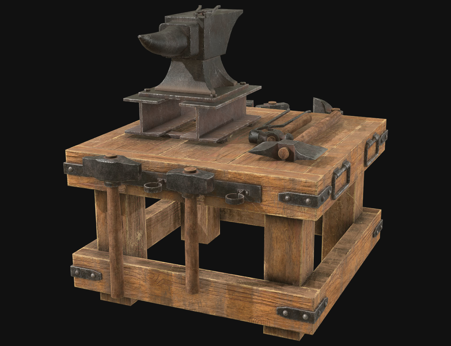 Anvil 3 Low-poly 3D model_3