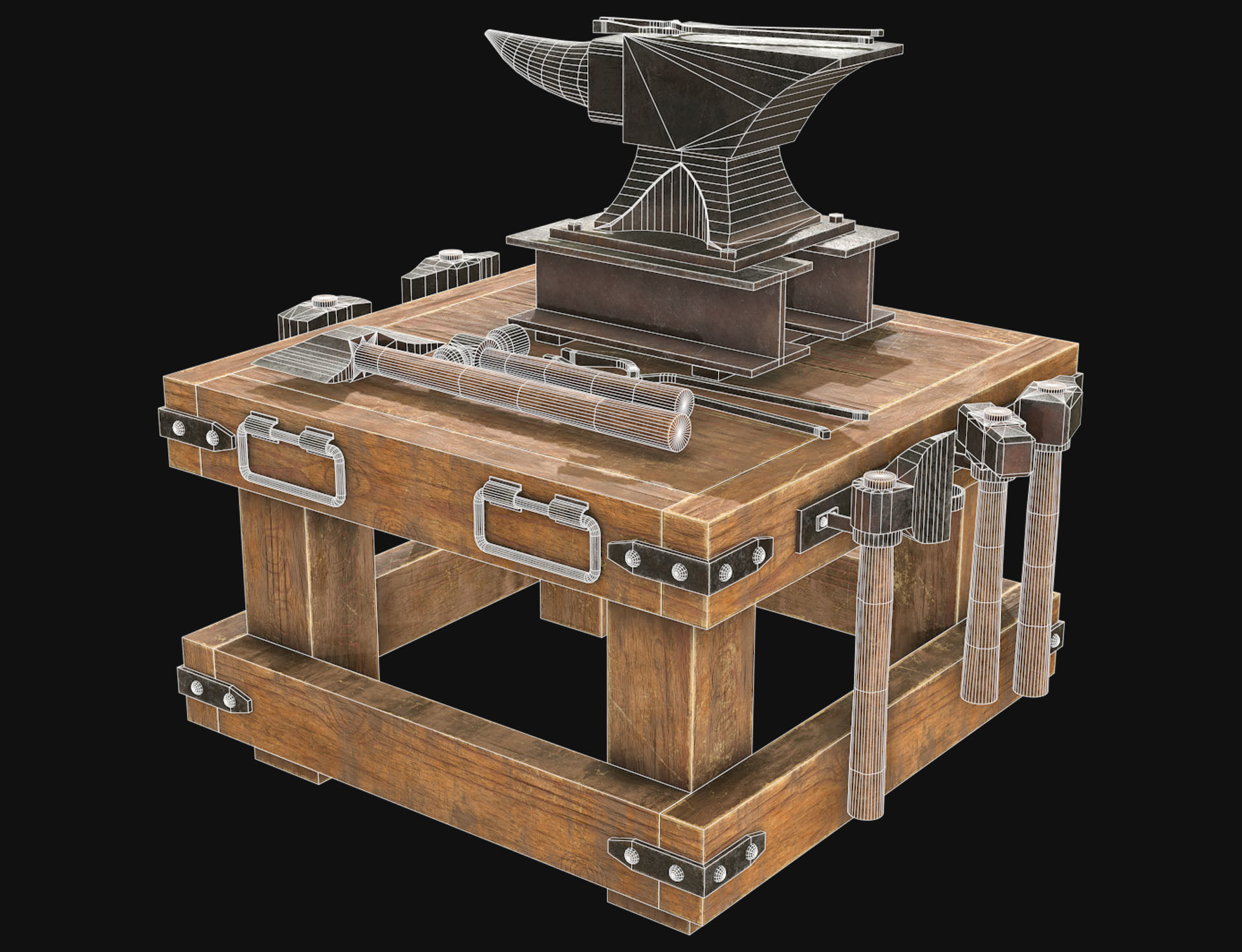 Anvil 3 Low-poly 3D model_8