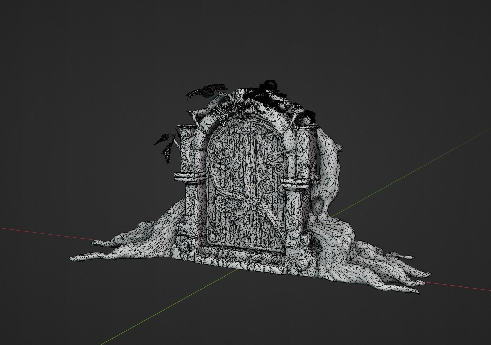 Stylized door gateway Low-poly 3D model_2